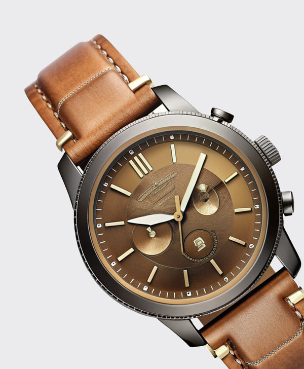 Bronze Dial Watch with Dual Subdials