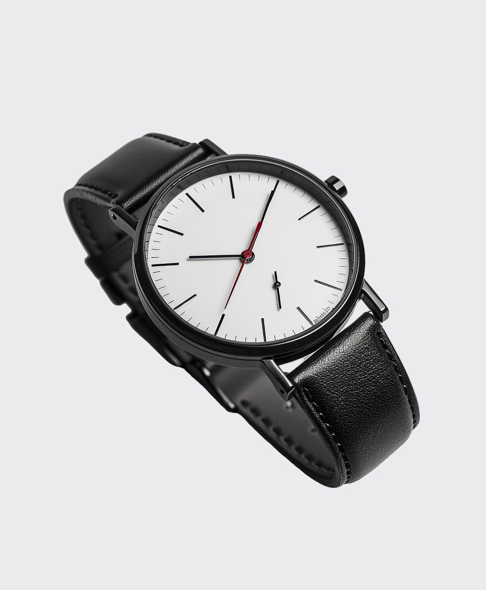 Image of Clean Dial with Leather Band Watch