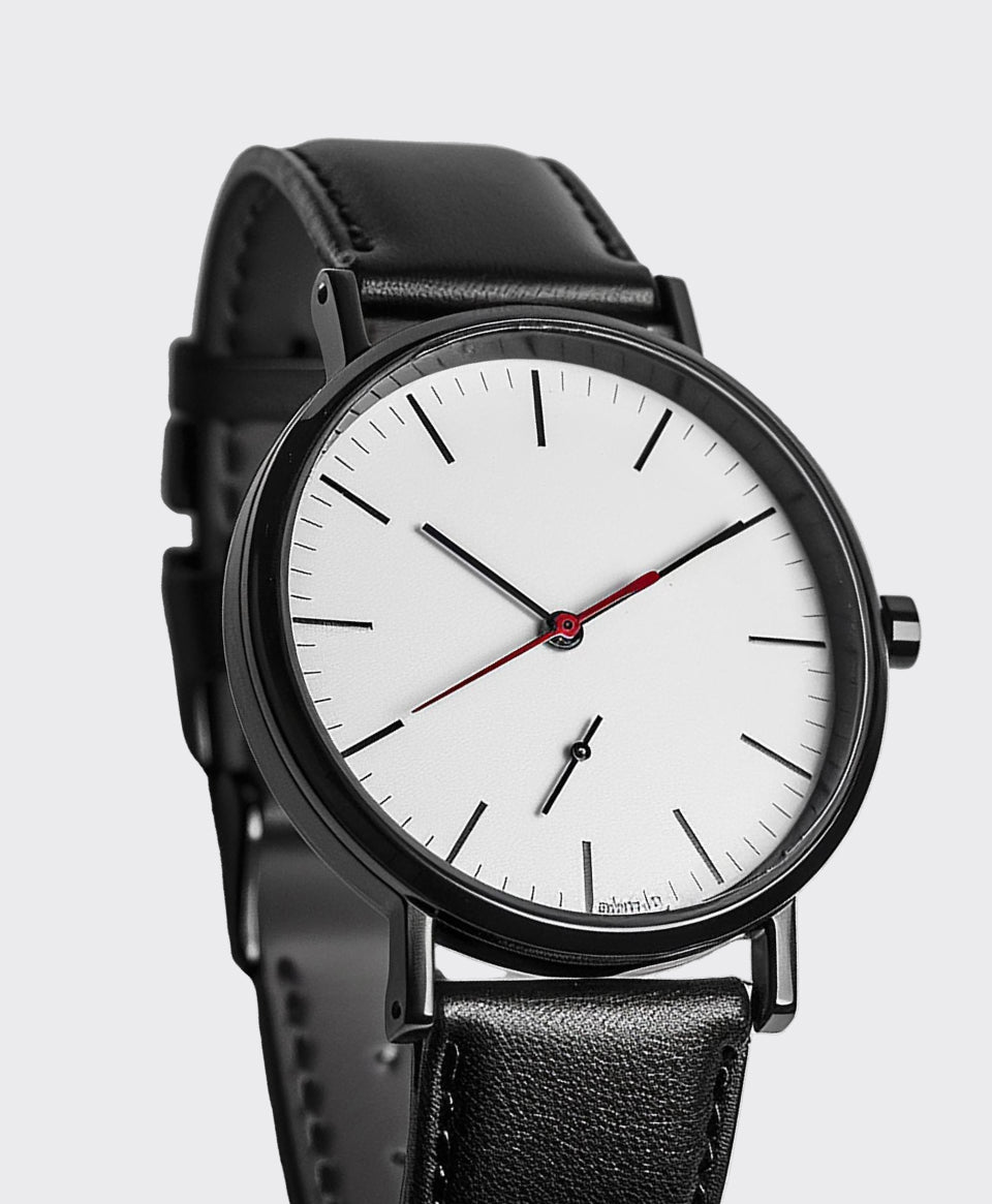 Image of Clean Dial with Leather Band Watch