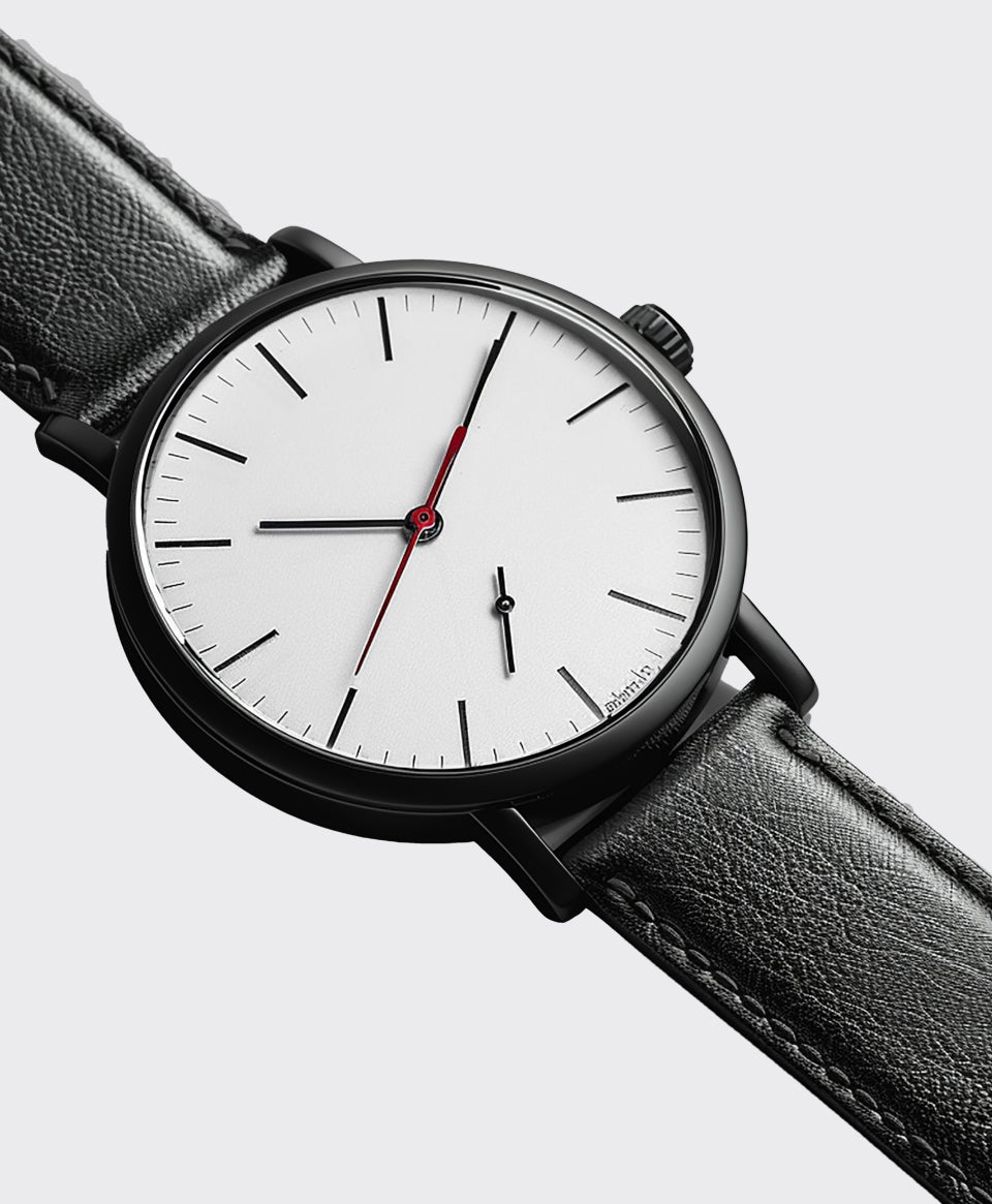 Image of Clean Dial with Leather Band Watch