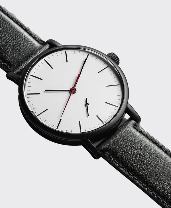 Clean Dial with Leather Band Watch