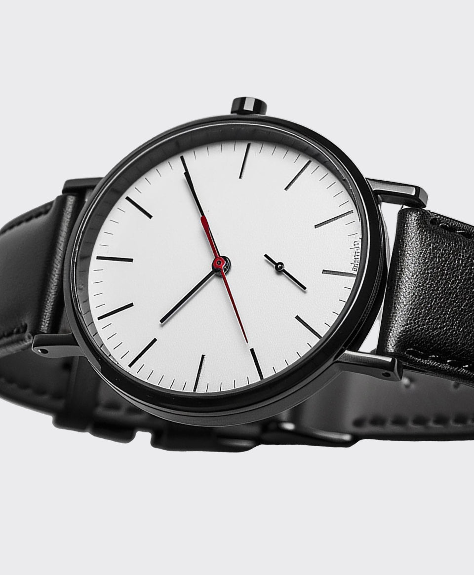 Image of Clean Dial with Leather Band Watch