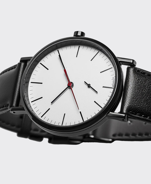 Clean Dial with Leather Band Watch