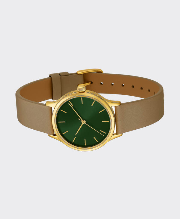 Gold Watch with Forest Dial