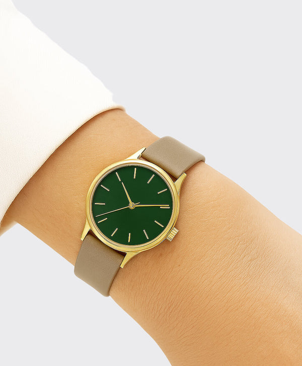 Gold Watch with Forest Dial