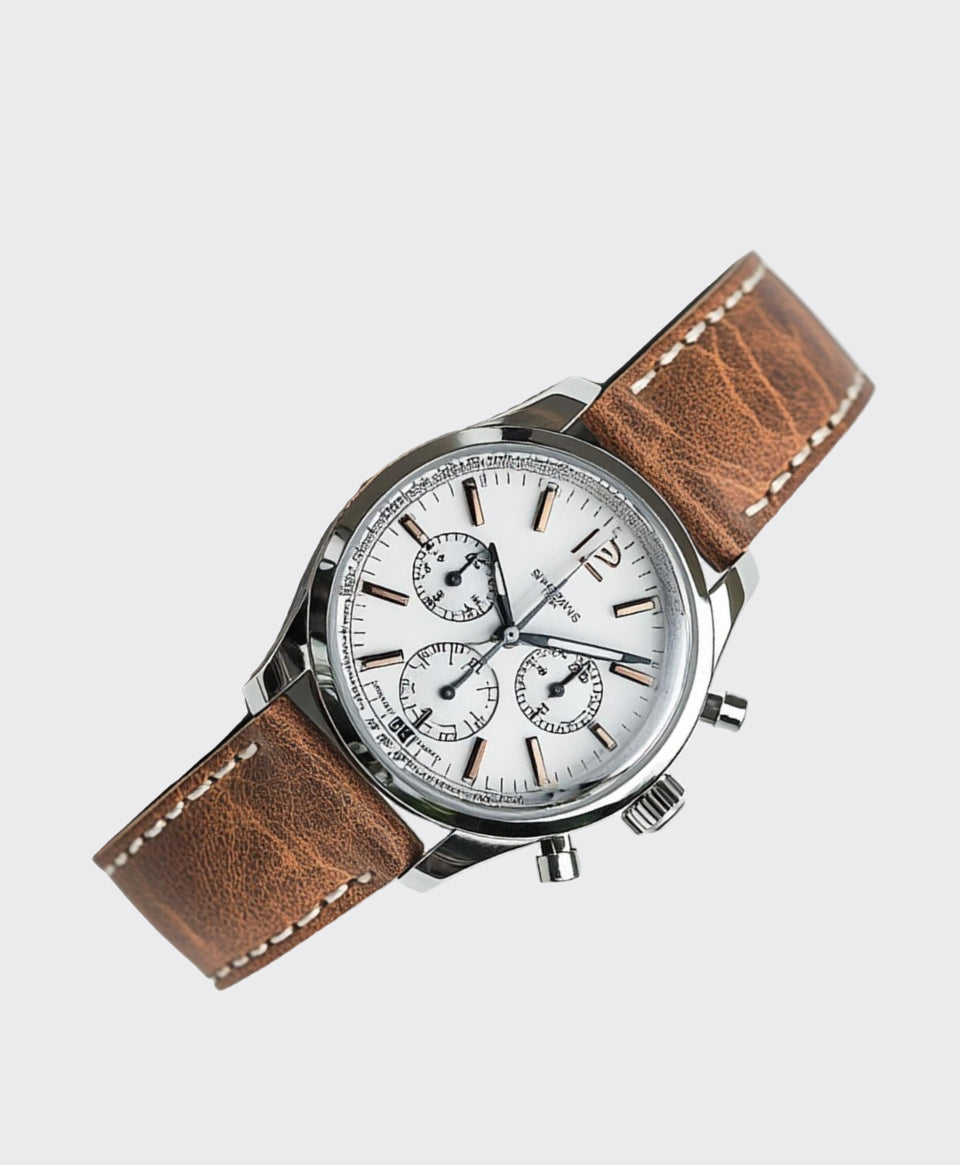 Image of Multifunction Leather Strap Watch